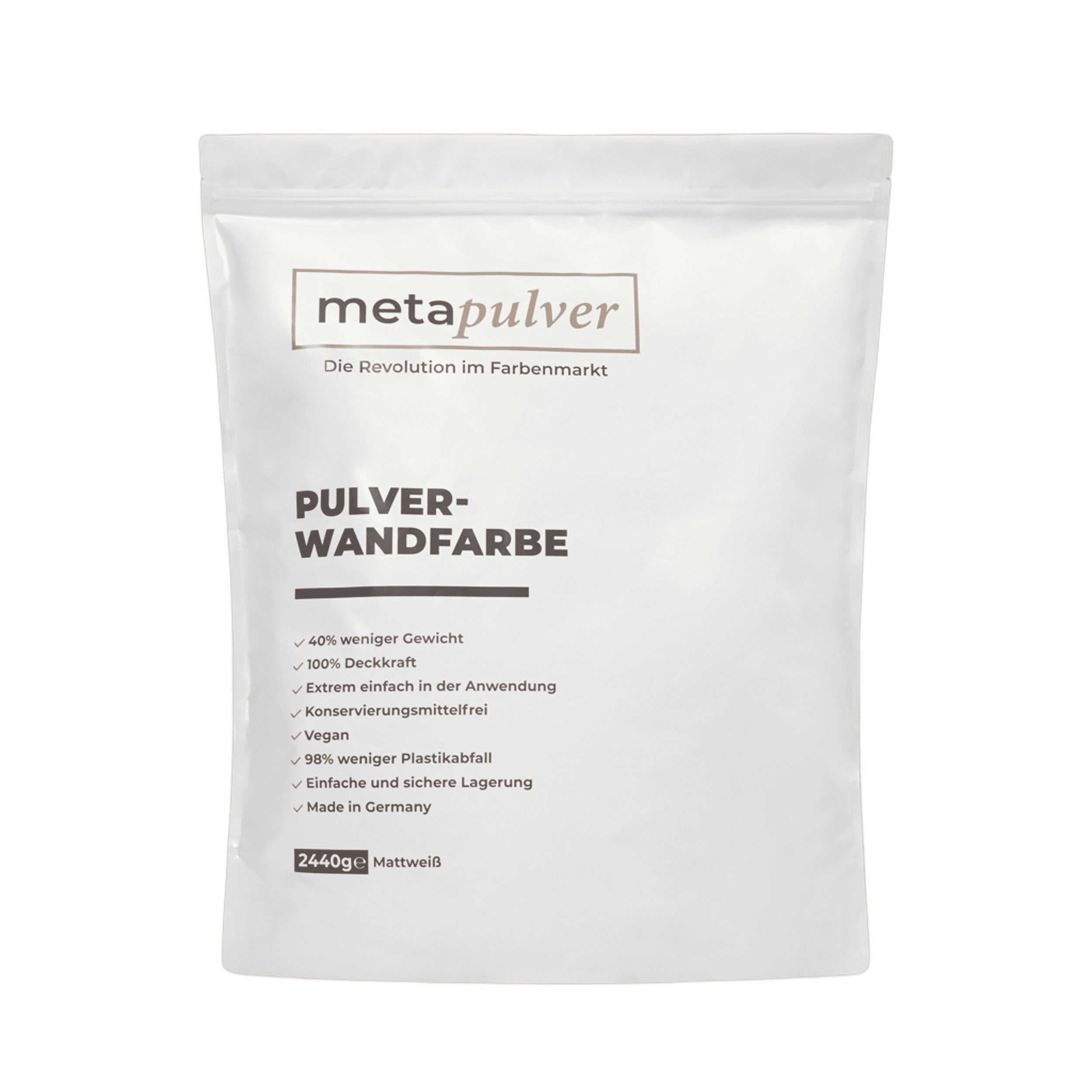 Pulver Wandfarbe Mattweiß